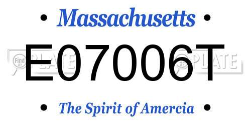 E07006T Massachusetts License Plate