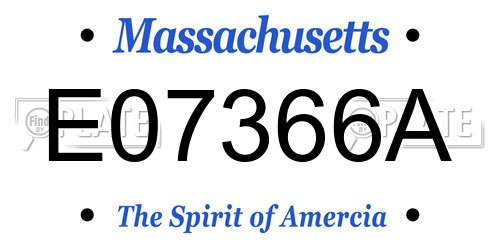 E07366A Massachusetts License Plate
