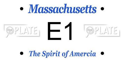 E1 Massachusetts License Plate