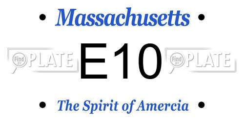 E10 Massachusetts License Plate