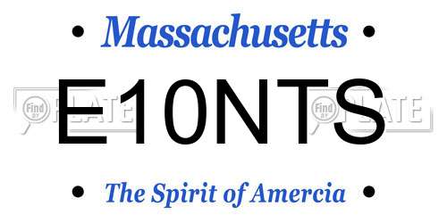 E10NTS Massachusetts License Plate