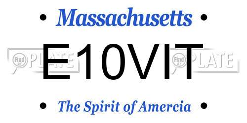E10VIT Massachusetts License Plate