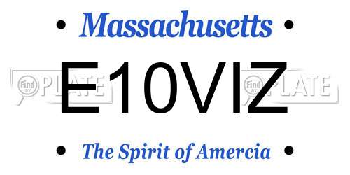 E10VIZ Massachusetts License Plate