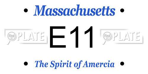 E11 Massachusetts License Plate