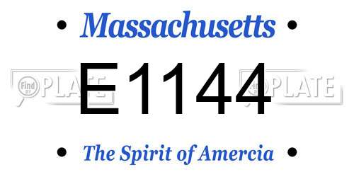 E1144 Massachusetts License Plate