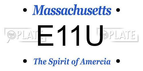 E11U Massachusetts License Plate