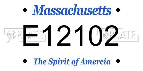 E12102 Massachusetts License Plate