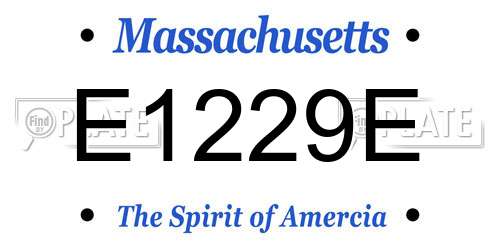 E1229E Massachusetts License Plate