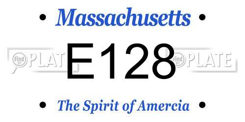 E128 Massachusetts License Plate