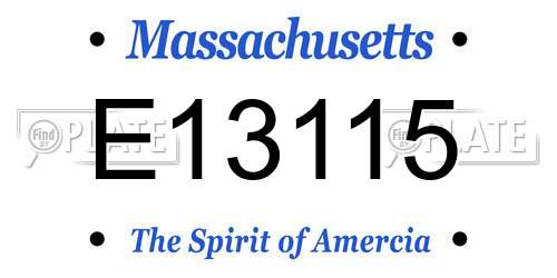 E13115 Massachusetts License Plate