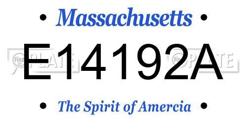 E14192A Massachusetts License Plate