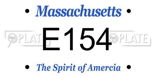 E154 Massachusetts License Plate