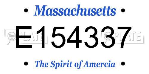 E154337 Massachusetts License Plate