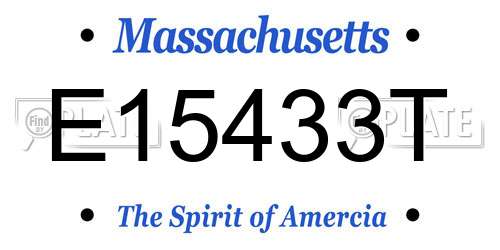 E15433T Massachusetts License Plate