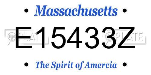 E15433Z Massachusetts License Plate