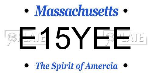 E15YEE Massachusetts License Plate