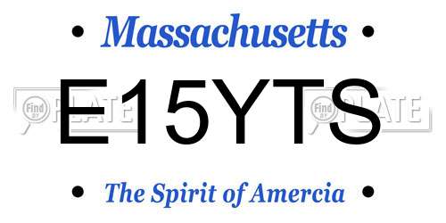 E15YTS Massachusetts License Plate