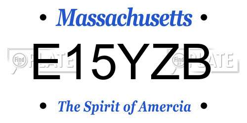 E15YZB Massachusetts License Plate