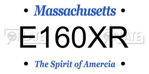 E160XR Massachusetts License Plate