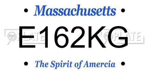 E162KG Massachusetts License Plate