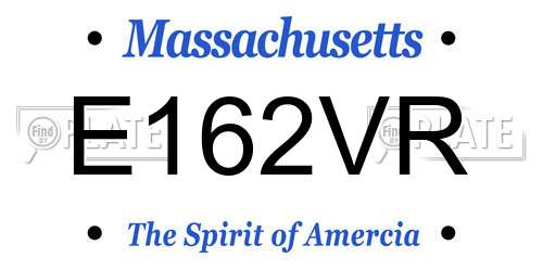 E162VR Massachusetts License Plate
