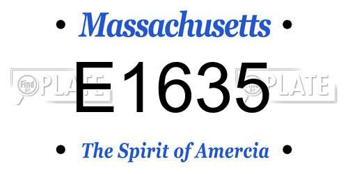 E1635 Massachusetts License Plate