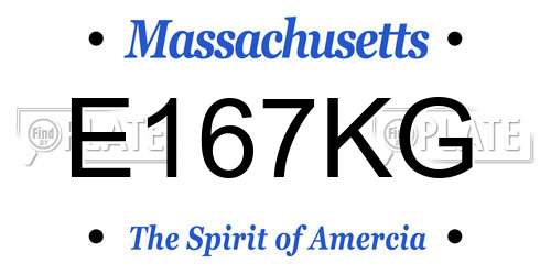 E167KG Massachusetts License Plate