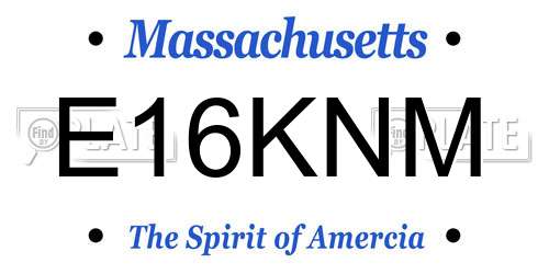 E16KNM Massachusetts License Plate