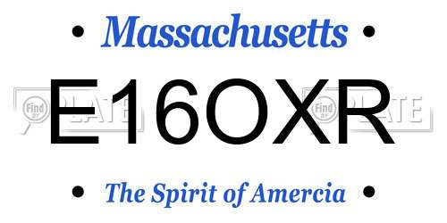 E16OXR Massachusetts License Plate