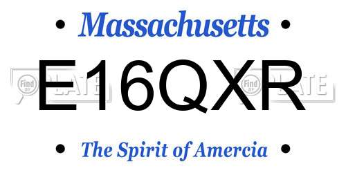 E16QXR Massachusetts License Plate