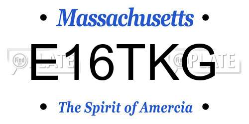 E16TKG Massachusetts License Plate