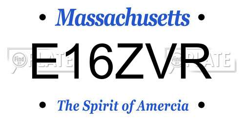 E16ZVR Massachusetts License Plate