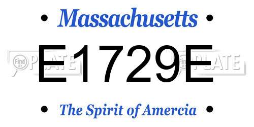 E1729E Massachusetts License Plate
