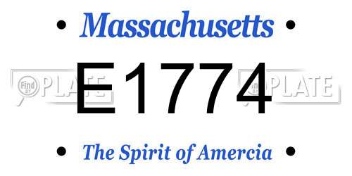 E1774 Massachusetts License Plate