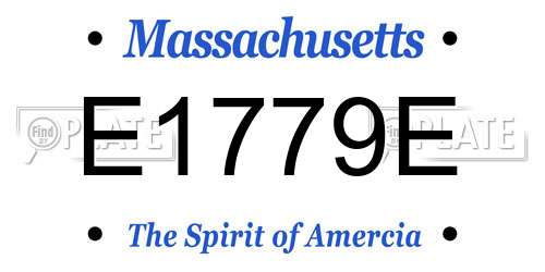 E1779E Massachusetts License Plate