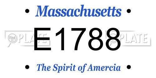 E1788 Massachusetts License Plate