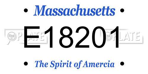 E18201 Massachusetts License Plate