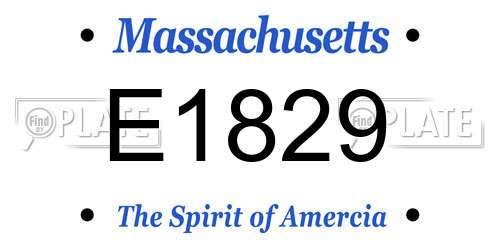 E1829 Massachusetts License Plate