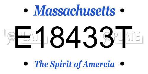E18433T Massachusetts License Plate