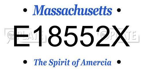 E18552X Massachusetts License Plate
