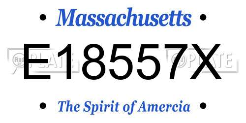 E18557X Massachusetts License Plate