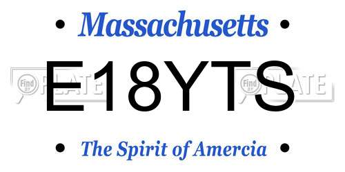 E18YTS Massachusetts License Plate