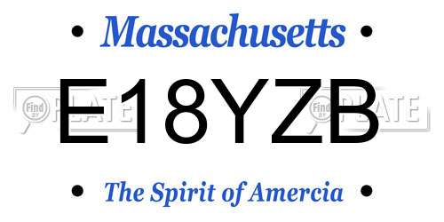E18YZB Massachusetts License Plate