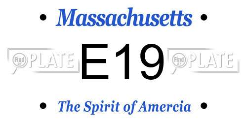 E19 Massachusetts License Plate