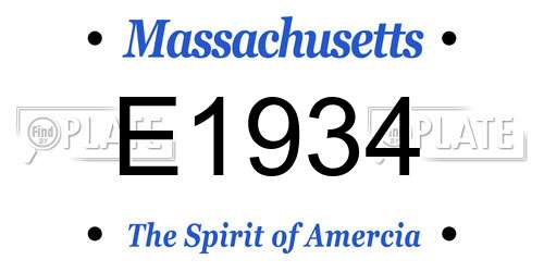 E1934 Massachusetts License Plate