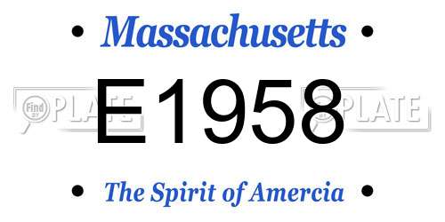 E1958 Massachusetts License Plate