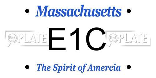 E1C Massachusetts License Plate