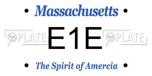 E1E Massachusetts License Plate