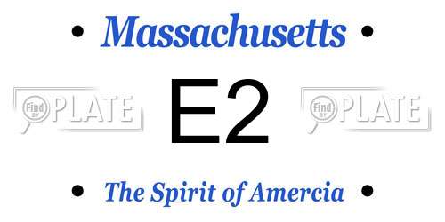 E2 Massachusetts License Plate