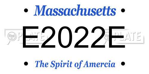 E2022E Massachusetts License Plate